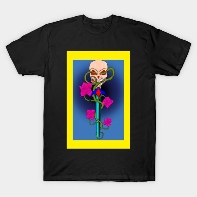 skull roses T-Shirt by number0nehonkey